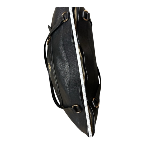 COACH TOTE, TYLER PEBBLE LEATHER, BLACK & GOLD, CROSSBODY, UNBRANDED CHAIN - Picture 14 of 15